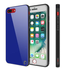 Cargar imagen en el visor de la galería, iPhone 8 PLUS Case, Punkcase GlassShield Ultra Thin Protective 9H Full Body Tempered Glass Cover W/ Drop Protection & Non Slip Grip for Apple iPhone 7 PLUS / Apple iPhone 8 PLUS (Blue) (Color in image: Blue)