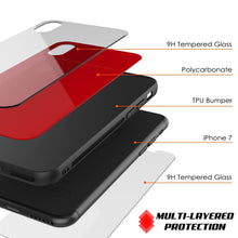 Cargar imagen en el visor de la galería, iPhone 8 Case, Punkcase GlassShield Ultra Thin Protective 9H Full Body Tempered Glass Cover W/ Drop Protection & Non Slip Grip for Apple iPhone 7 / Apple iPhone 8 (Red) (Color in image: Black)