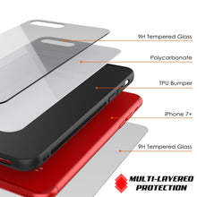 Cargar imagen en el visor de la galería, iPhone 8 PLUS Case, Punkcase GlassShield Ultra Thin Protective 9H Full Body Tempered Glass Cover W/ Drop Protection & Non Slip Grip for Apple iPhone 7 PLUS / Apple iPhone 8 PLUS (White) (Color in image: Red)