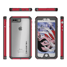 Cargar imagen en el visor de la galería, iPhone 8+ Plus Waterproof Case, Ghostek® Atomic 3.0 Red Series | Underwater | Touch-ID (Color in image: Black)