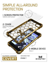 Cargar imagen en el visor de la galería, iPhone 8 Case, Ghostek® Covert Gold, Premium Impact Protective Armor | Lifetime Warranty Exchange (Color in image: clear)