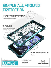 Cargar imagen en el visor de la galería, iPhone 8 Case, Ghostek® Covert Teal, Premium Impact Protective Armor | Lifetime Warranty Exchange (Color in image: clear)