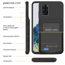 Cargar imagen en el visor de la galería, PunkJuice S20+ Plus Battery Case All Black - Fast Charging Power Juice Bank with 6000mAh (Color in image: All Blue)
