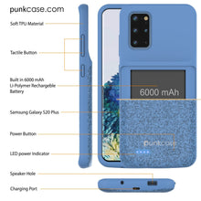 Cargar imagen en el visor de la galería, PunkJuice S20+ Plus Battery Case Patterned Blue - Fast Charging Power Juice Bank with 6000mAh (Color in image: Patterned Black)