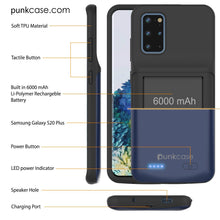 Cargar imagen en el visor de la galería, PunkJuice S20+ Plus Battery Case All Blue - Fast Charging Power Juice Bank with 6000mAh (Color in image: All Black)