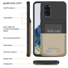 Cargar imagen en el visor de la galería, PunkJuice S20+ Plus Battery Case Gold - Fast Charging Power Juice Bank with 6000mAh (Color in image: Patterned Blue)
