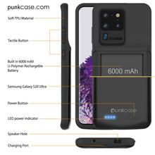 Cargar imagen en el visor de la galería, PunkJuice S20 Ultra Battery Case All Black - Fast Charging Power Juice Bank with 6000mAh (Color in image: All Blue)