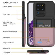 Cargar imagen en el visor de la galería, PunkJuice S20 Ultra Battery Case Rose - Fast Charging Power Juice Bank with 6000mAh (Color in image: Patterned Blue)