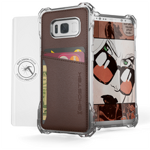 Load image into Gallery viewer, Galaxy S8 Wallet Case, Ghostek Exec Brown Series | Slim Armor Hybrid Impact Bumper | TPU PU Leather Credit Card Slot Holder Sleeve Cover (Color in image: Brown)