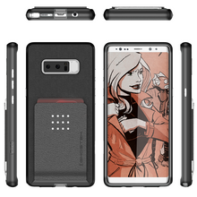 Cargar imagen en el visor de la galería, Galaxy Note 8 Case, Ghostek Exec 2 Slim Hybrid Impact Wallet Case for Samsung Galaxy Note 8 Armor | Black (Color in image: Brown)
