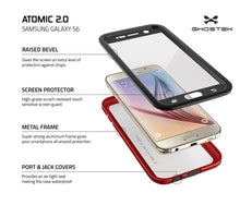 Load image into Gallery viewer, Galaxy S6 Waterproof Case, Ghostek Atomic 2.0 Red Water/Shock/Dirt/Snow Proof | Lifetime Warranty (Color in image: Black)