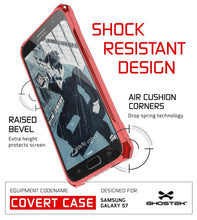 Load image into Gallery viewer, Galaxy S7 Case, Ghostek® Covert Red Series Premium Impact Cover | Lifetime Warranty Exchange (Color in image: Clear)