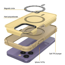 Cargar imagen en el visor de la galería, Magnetic circle Hard polycarbonate Soft TPU bumper Iphone 14 Pro (Color in image: Navy)