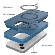 Cargar imagen en el visor de la galería, Magnetic circle Hard polycarbonate Soft TPU bumper Iphone 14 (Color in image: Pink)