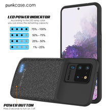 Cargar imagen en el visor de la galería, PunkJuice S20 Ultra Battery Case Patterned Black - Fast Charging Power Juice Bank with 6000mAh (Color in image: Gold)