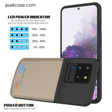 Cargar imagen en el visor de la galería, PunkJuice S20 Ultra Battery Case Gold - Fast Charging Power Juice Bank with 6000mAh (Color in image: Patterned Black)