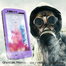 Cargar imagen en el visor de la galería, LG G3 Waterproof Case, Ghostek Atomic PURPLE W/ Attached Screen Protector Slim Fitted LG G3 (Color in image: green)