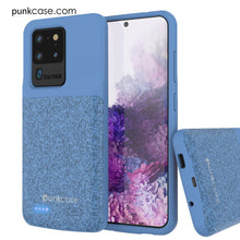 Cargar imagen en el visor de la galería, PunkJuice S20 Ultra Battery Case Patterned Blue - Fast Charging Power Juice Bank with 6000mAh (Color in image: Gold)