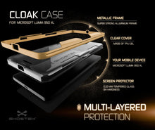 Cargar imagen en el visor de la galería, Microsoft Lumia 950 Case, Ghostek® Cloak Gold Slim Hybrid Impact Armor | Lifetime Warranty Exchange (Color in image: black)