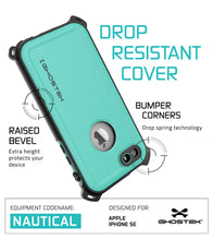 Cargar imagen en el visor de la galería, iPhone SE/5S/5 Waterproof Case, Ghostek® Nautical Teal Series| Underwater | Aluminum Frame | Ultra Fit (Color in image: Green)