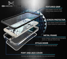 Cargar imagen en el visor de la galería, Note 5 Waterproof Case, Ghostek® Atomic 2.0 Series Silver for Samsung Galaxy Note 5 | Aluminum Frame (Color in image: Gold)