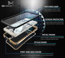 Cargar imagen en el visor de la galería, Note 5 Waterproof Case, Ghostek® Atomic 2.0 Series Gold for Samsung Galaxy Note 5 | Aluminum Frame (Color in image: Black)
