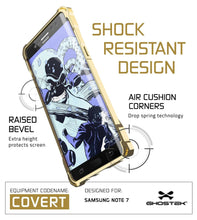 Cargar imagen en el visor de la galería, Note 7 Case, Ghostek® Covert Series Gold w/ Explosion-Proof Screen Protector | Ultra Fit (Color in image: Peach)