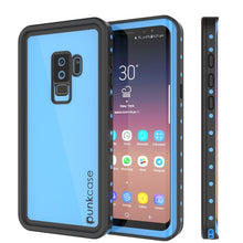 Load image into Gallery viewer, Galaxy S9 Plus Waterproof Case PunkCase StudStar Light Blue Thin 6.6ft Underwater IP68 ShockProof (Color in image: light blue)