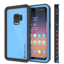 Load image into Gallery viewer, Galaxy S9 Waterproof Case PunkCase StudStar Light Blue Thin 6.6ft Underwater IP68 ShockProof (Color in image: light blue)