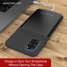 Cargar imagen en el visor de la galería, PunkJuice S20+ Plus Battery Case All Black - Fast Charging Power Juice Bank with 6000mAh (Color in image: Patterned Black)