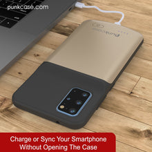 Cargar imagen en el visor de la galería, PunkJuice S20+ Plus Battery Case Gold - Fast Charging Power Juice Bank with 6000mAh (Color in image: All Black)