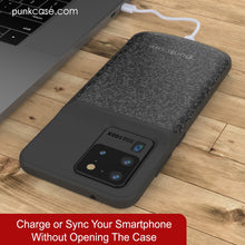 Cargar imagen en el visor de la galería, PunkJuice S20 Ultra Battery Case Patterned Black - Fast Charging Power Juice Bank with 6000mAh (Color in image: All Black)