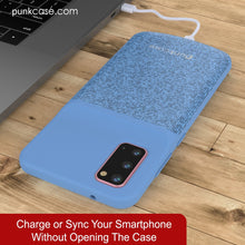 Cargar imagen en el visor de la galería, PunkJuice S20 Battery Case Patterned Blue - Fast Charging Power Juice Bank with 4800mAh (Color in image: All Black)