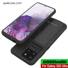 Cargar imagen en el visor de la galería, PunkJuice S20 Ultra Battery Case Patterned Black - Fast Charging Power Juice Bank with 6000mAh (Color in image: All Blue)