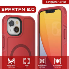 Load image into Gallery viewer, For Iphone 14 Plus SPARTAN 2.0 YM tj & SHOCK-PROOF ULTRA MULTI LAYERED MILITARY GRADE PROTECTION FIT MATERIAL PROTECTION (Color in image: Red)