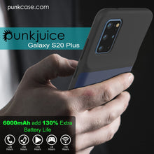 Cargar imagen en el visor de la galería, PunkJuice S20+ Plus Battery Case All Blue - Fast Charging Power Juice Bank with 6000mAh (Color in image: Patterned Black)