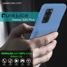 Cargar imagen en el visor de la galería, PunkJuice S20+ Plus Battery Case Patterned Blue - Fast Charging Power Juice Bank with 6000mAh (Color in image: All Blue)