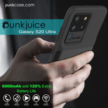 Cargar imagen en el visor de la galería, PunkJuice S20 Ultra Battery Case All Black - Fast Charging Power Juice Bank with 6000mAh