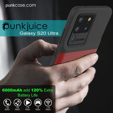 Cargar imagen en el visor de la galería, PunkJuice S20 Ultra Battery Case Red - Fast Charging Power Juice Bank with 6000mAh (Color in image: All Black)