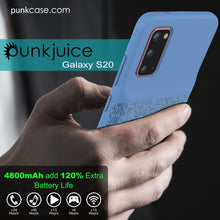 Cargar imagen en el visor de la galería, PunkJuice S20 Battery Case Patterned Blue - Fast Charging Power Juice Bank with 4800mAh