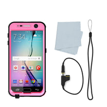 Load image into Gallery viewer, Galaxy S6 Waterproof Case PunkCase StudStar Pink Thin 6.6ft Underwater IP68 Shock/Dirt/Snow Proof (Color in image: light blue)