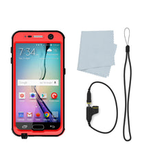 Load image into Gallery viewer, Galaxy S6 Waterproof Case PunkCase StudStar Red Thin 6.6ft Underwater IP68 Shock/Dirt/Snow Proof (Color in image: light blue)