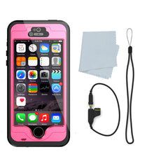 Cargar imagen en el visor de la galería, iPhone 5S/5 Waterproof Case, PunkCase StudStar Pink Case Water/Shock/Dirt Proof | Lifetime Warranty (Color in image: red)