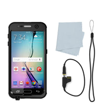 Load image into Gallery viewer, Galaxy S6 Waterproof Case PunkCase StudStar Black Thin 6.6ft Underwater IP68 Shock/Dirt/Snow Proof (Color in image: light blue)