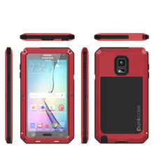 Cargar imagen en el visor de la galería, Note 4 Case, Punkcase® METALLIC Series RED w/ TEMPERED GLASS | Aluminum Frame (Color in image: Neon)