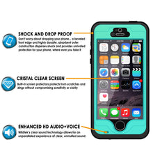 Cargar imagen en el visor de la galería, iPhone 5S/5 Waterproof Case, PunkCase StudStar Teal Case Water/Shock/Dirt Proof | Lifetime Warranty (Color in image: light blue)