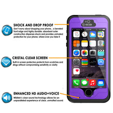 Cargar imagen en el visor de la galería, iPhone 5S/5 Waterproof Case, PunkCase StudStar Purple Case Water/Shock/Dirt Proof | Lifetime Warranty (Color in image: light blue)