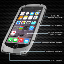 Cargar imagen en el visor de la galería, iPhone 6s/6 Case, Punkcase Metallic PRO Silver Series Cover W/ Attached Screen Protector | Touch-ID (Color in image: Black)