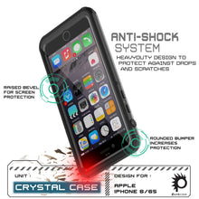 Cargar imagen en el visor de la galería, iPhone 6/6S Waterproof Case, PUNKcase CRYSTAL Black W/ Attached Screen Protector | Warranty (Color in image: teal)