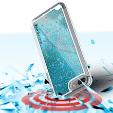 Cargar imagen en el visor de la galería, iPhone 7 Plus Case, PunkCase LIQUID Teal Series, Protective Dual Layer Floating Glitter Cover (Color in image: silver)